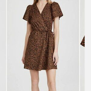 Madewell Cotton Leopard Wrap Dress M